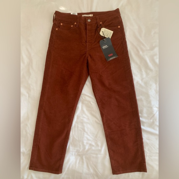 Levi's Denim - NWT Levi's Wedgie Straight Corduroy Pants Rust Orange 28x26